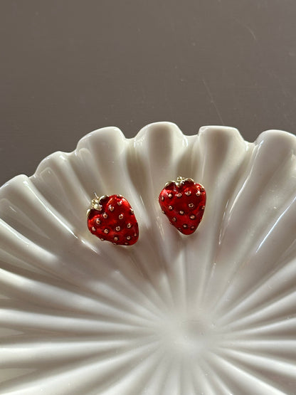 Boucles d’oreilles Fraise